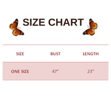 SIZE CHART FOR Loose Fit Sweater for Women by Butterfly Kingdom