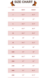 SIZE CHART FOR Mini Butterfly Dress