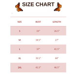 SIZE CHART FOR Women’s Black Butterfly Print Tank Top