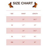 SIZE CHART FOR Women's Butterfly Lace Faux Denim Leggings