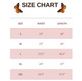 SIZE CHART FOR Women's Green Butterfly Faux Denim Leggings