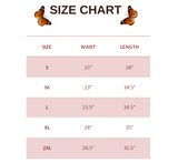 SIZE CHART FOR Women's High Waist Rhinestone Butterfly Leggings