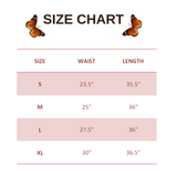 SIZE CHART FOR Women's Red Butterfly Yoga Leggings