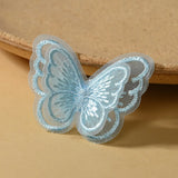 BLUE Embroidered Butterfly Patches for DIY Crafts 