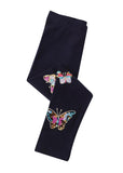 BLACK Girls' Sequin Butterfly Cotton Leggings