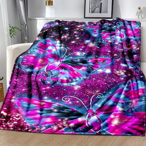 hot pink butterfly blanket