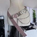CUTE PINK Women’s Y2K Rhinestone Butterfly Belt Chain