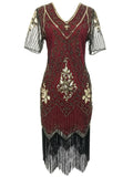 RED GOLD 1920s butterfly dress