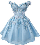 LIGHT BLUE homecoming butterfly dress