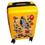 best Yellow Floral Butterfly Travel Suitcase