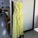 Summer Butterfly yellow Ruffle Dress