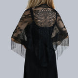black Women’s Printed Butterfly Lace Triangle Scarf