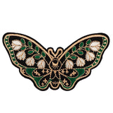 GREEN Butterfly Embroidery Iron-On Patches