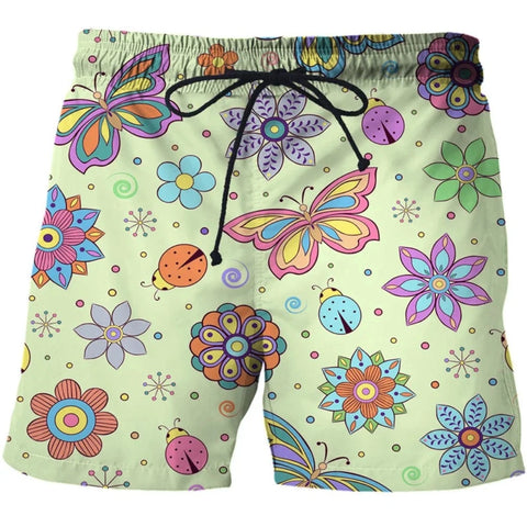 light green butterfly shorts