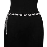 Rhinestone Butterfly Belly Chain Belt for Women