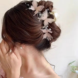 RED Pearl Butterfly Hair Claw Clip