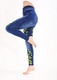 WHIMSICAL Women's Green Butterfly Faux Denim Leggings