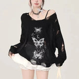 BLACK Streetwear Butterfly Sweater