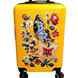cute Yellow Floral Butterfly Travel Suitcase