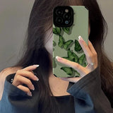 green butterfly phone case glitter
