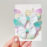 MULTICOLOR Glitter Butterfly Bow Hair Clips for Girls
