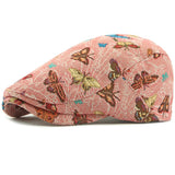Retro Butterfly Embroidered Beret Hat