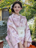 NICE PINK Women’s Japanese Taisho-Style Butterfly Jacquard Kimono