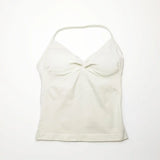 BEIGE Women’s Strappy Sports Tank Top by Butterfly Kingdom