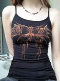 black Women’s Y2K Butterfly Graphic Tank Top