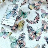 BLUE Vintage Butterfly Stickers 