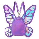 Violet Holographic Butterfly Wings Backpack