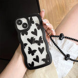 black and white butterfly phone case for women