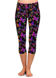 Women's Colorful Butterfly Capri Leggings