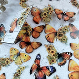YELLOW Vintage Butterfly Stickers 
