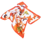 cute Women’s Luxury Orange Butterfly Silk Scarf