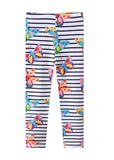 WHITE Girls' Sequin Butterfly Cotton Leggings