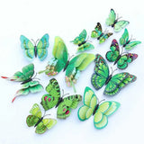 GREEN Colorful 3D Butterfly Wall Stickers