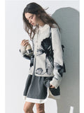ZIPPER UP Butterfly Cardigan Sweater 