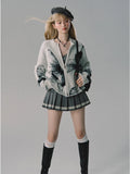 GRAY ZIPPER UP Butterfly Cardigan Sweater  FOR WOMEN