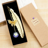 purple Metal Butterfly Feather Bookmark Gift