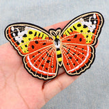 ORANGE BIG Butterfly Embroidery Iron-On Patches