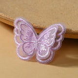 PURPLE Embroidered Butterfly Patches for DIY Crafts 