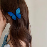 boho Dark Blue Fairycore Butterfly Hair Clip