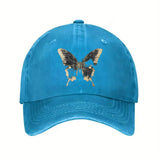 blue Unisex Golden Butterfly Print Baseball Cap