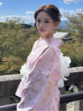 CUTE PINK Women’s Japanese Taisho-Style Butterfly Jacquard Kimono
