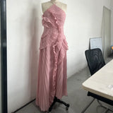 Summer Butterfly trendy pink Ruffle Dress