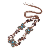 BLUE Y2K Butterfly Tassel Waist Chain Belt for Women