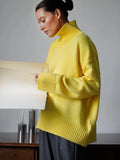 TRENDY YELLOW High Collar Sweater by Butterfly Kingdom