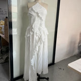 Summer Butterfly white Ruffle Dress