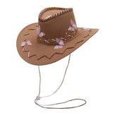 KHAKI Women’s Wide Brim Butterfly Cowgirl Hat